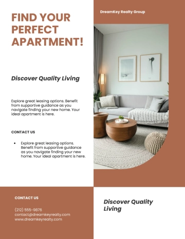 Free Beige Apartment Lease Flyer Template to Edit Online