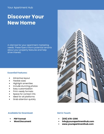 Free Printable Apartment Flyer Template to Edit Online