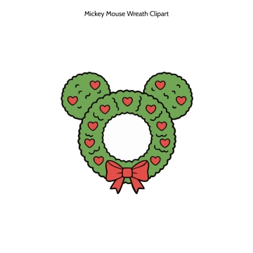 Free Mickey Mouse Wreath Vector Clipart (PNG, SVG) to Edit Online