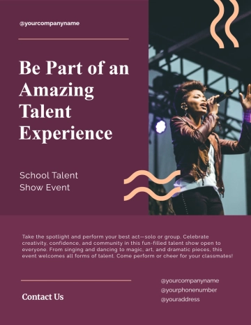 Free Printable Talent Show Flyer Template to Edit Online
