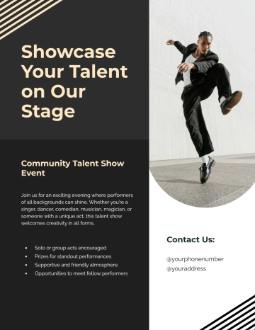 Free Aesthetic Youth Talent Show Flyer Template to Edit Online