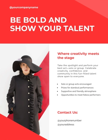 Free Fashion Talent Show Flyer Template to Edit Online