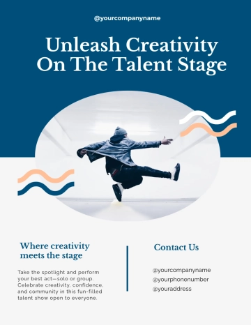 Free Simple Talent Contest Show Flyer Template to Edit Online