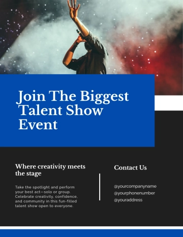 Free Variety Talent Show Flyer Template to Edit Online