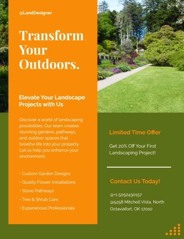 Free Printable Landscaping Flyer Template to Edit Online