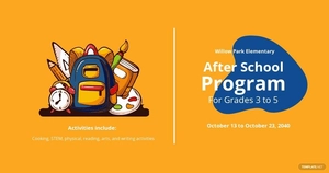 Free After School Program Facebook Post Template to Edit Online