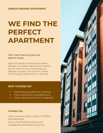 Free Apartment Locator Flyer Template to Edit Online