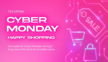 Free Pink Cyber Monday Card Template to Edit Online