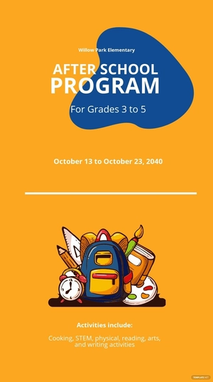 Free After School Program Snapchat Geofilter Template to Edit Online
