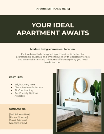 Free Editable Apartment Flyer Template to Edit Online
