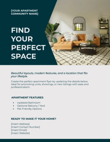Free Customizable Apartment Flyer Template to Edit Online