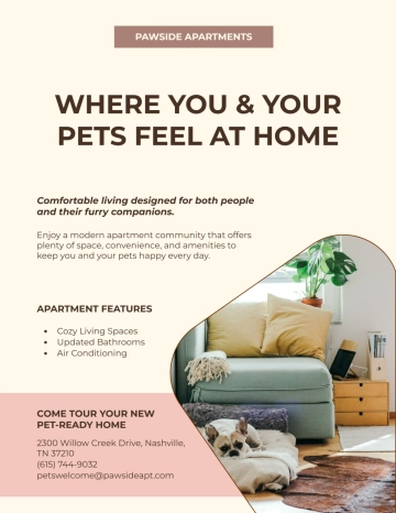 Free Pet Friendly Apartment Flyer Template to Edit Online
