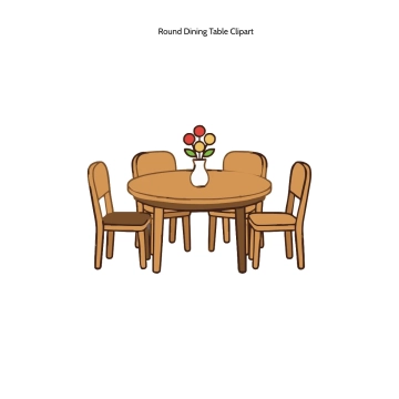 Free Round Dining Table Clipart Template to Edit Online