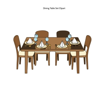Free Dining Table Set Clipart Template to Edit Online