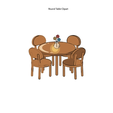 Free Round Table Clipart Template to Edit Online