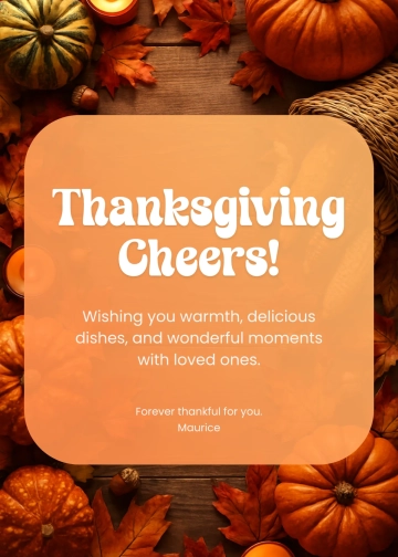 Free Thanksgiving Wishes Design Template to Edit Online