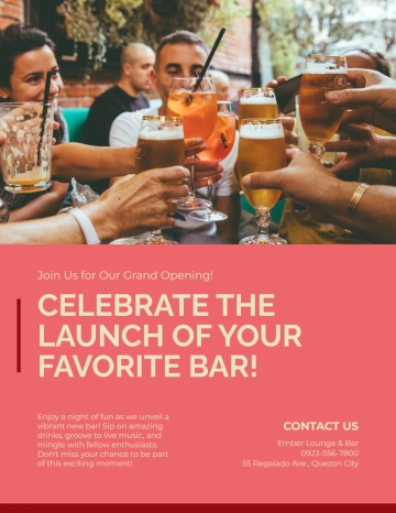 Free Grand Opening Bar Flyer Template to Edit Online