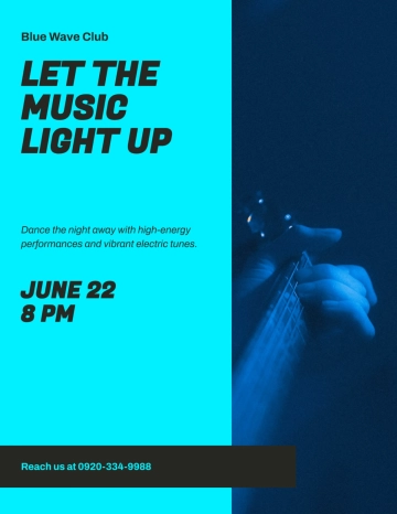 Free Electric Blue Band Flyer Template to Edit Online