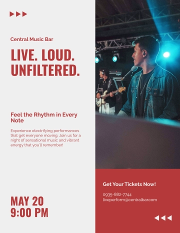 Free Live Performer Band Flyer Template to Edit Online