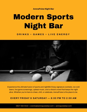Free Modern Sports Night Bar Flyer Template to Edit Online