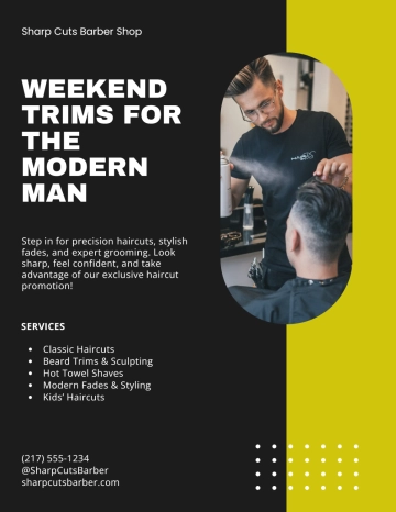 Free Weekend Deal Barber Shop Flyer Template to Edit Online