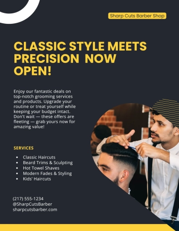 Free Classic Look Barber Shop Flyer Template to Edit Online