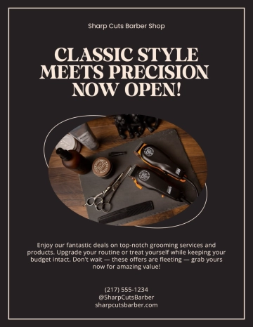 Free Minimalist Design Barber Shop Flyer Template to Edit Online