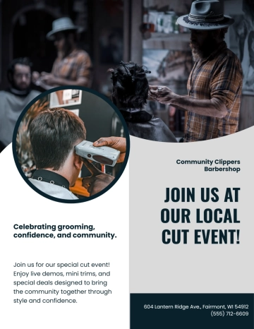 Free Local Event Barber Shop Flyer Template to Edit Online