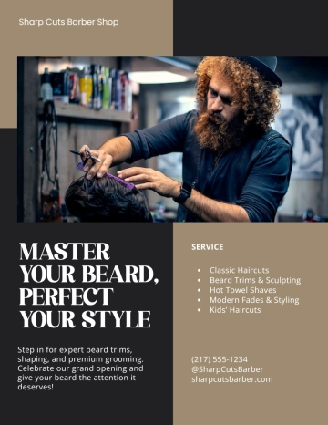 Luxury Experience Barber Shop Flyer Template