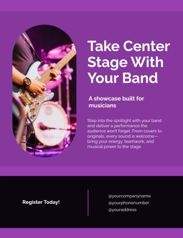 Free Purple Party Band Flyer Template to Edit Online