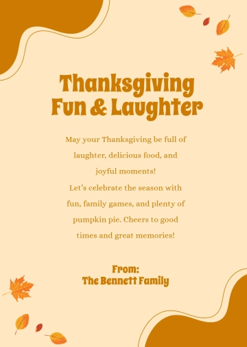 Free Fun Thanksgiving Wishes Template to Edit Online