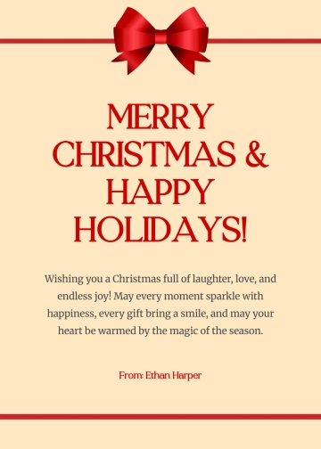 Free Christmas Happy Wishes Template to Edit Online