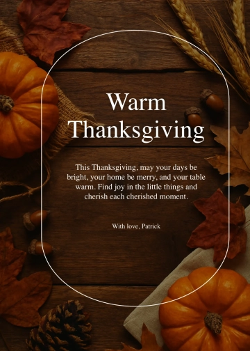 Free Rustic Thanksgiving Wishes Template to Edit Online