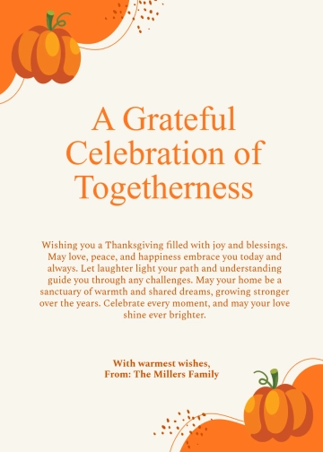 Free Thanksgiving Blessed Wishes Template to Edit Online