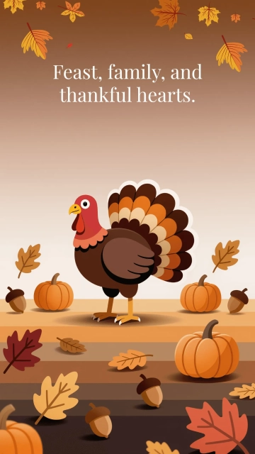 Free Turkey Day Thanksgiving Wallpaper Template to Edit Online