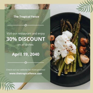 Free Restaurant Promotion Instagram Post Template to Edit Online