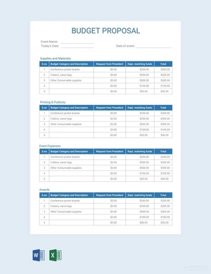 Kitchen Remodelling Budget Proposal Template