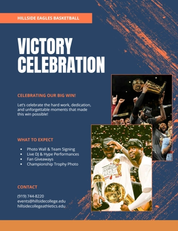 Free Colorful Victory Celebration Basketball Flyer Template to Edit Online