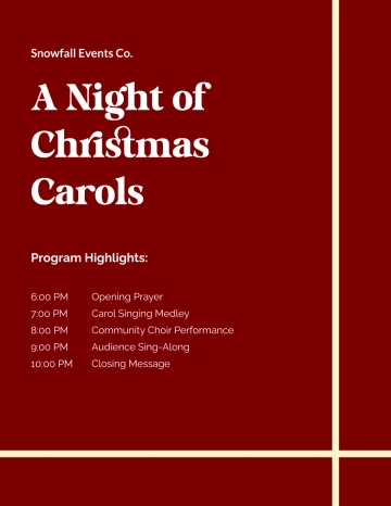 Free Christmas Carol Program Template to Edit Online