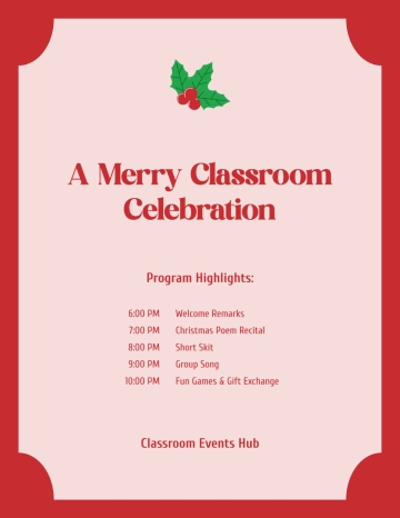 Free Classroom Christmas Program Template to Edit Online