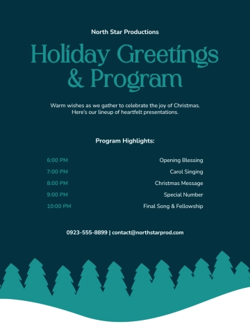 Free Christmas Card Program Template to Edit Online
