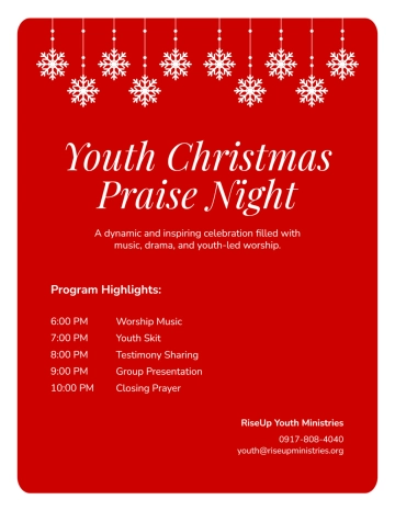 Free Christmas Youth Program Template to Edit Online