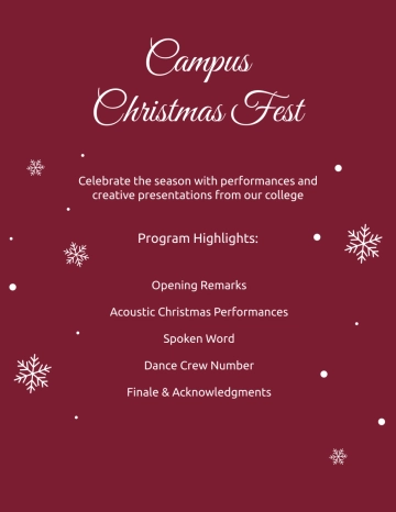 Free College Christmas Program Template to Edit Online