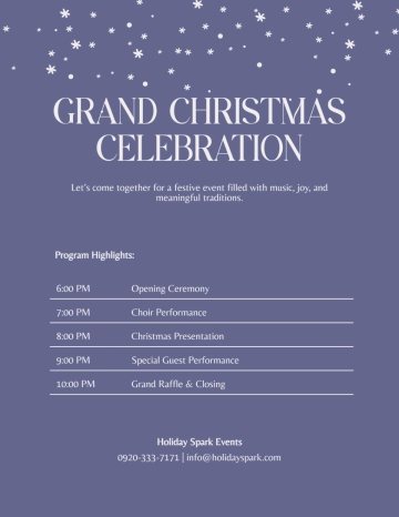 Free Christmas Celebration Program Template to Edit Online