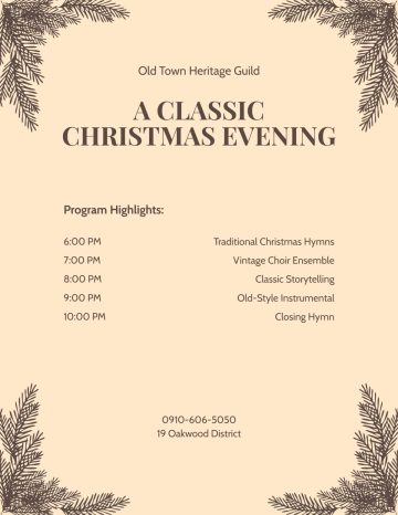 Free Vintage Christmas Program Template to Edit Online