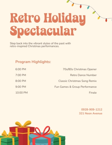 Free Retro Christmas Program Template to Edit Online