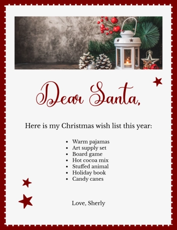 Free Letter Christmas List Template to Edit Online