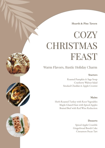 Free Rustic Christmas Menu Template to Edit Online