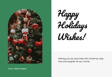 Free Christmas Card Wishes Template to Edit Online
