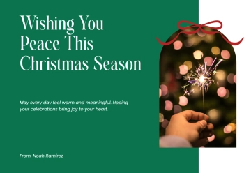 Free Ribbon Christmas Card Template to Edit Online